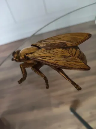 Cenicero figura mosca bronce antiguo