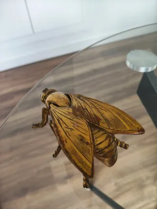 Cenicero figura mosca bronce antiguo