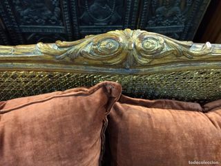 Sofá Barroco Ratán Dorado Lujo