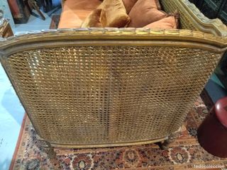 Sofá Barroco Ratán Dorado Lujo