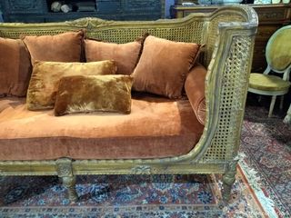 Sofá Barroco Ratán Dorado Lujo