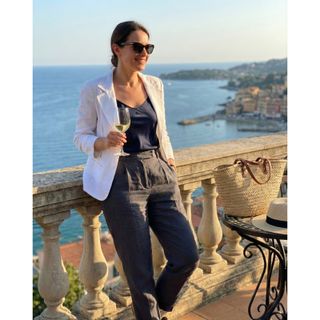 Max Mara Blazer Donna Bianco XS Lino Ricamato