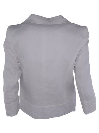 Max Mara Blazer Donna Bianco XS Lino Ricamato