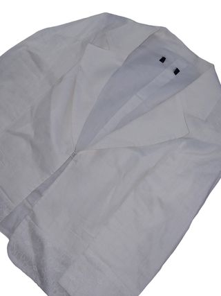 Max Mara Blazer Donna Bianco XS Lino Ricamato