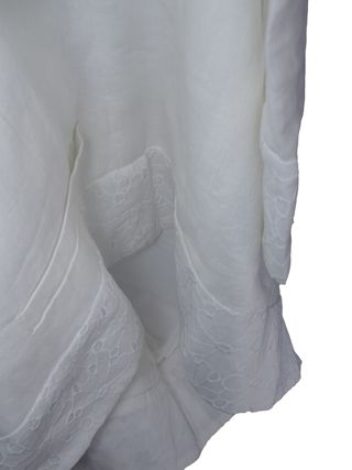 Max Mara Blazer Donna Bianco XS Lino Ricamato