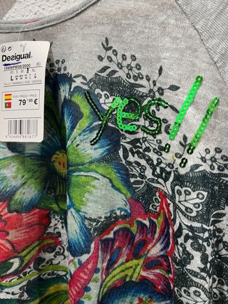 Sudadera Desigual floral gris