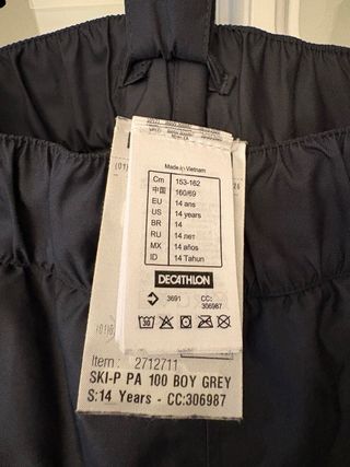 Pantalón de esquí negro con tirantes