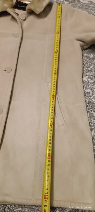 Abrigo vintage antelina beige