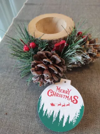 Porta candela Dueesse Natale nuovo con etichetta