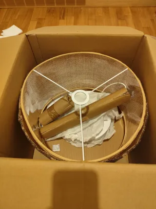 Lámpara de pie ratán natural