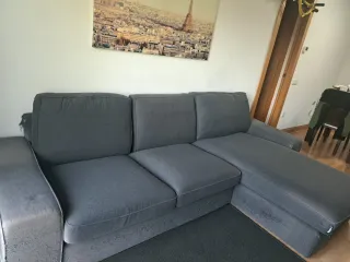 Sofá chaise longue gris