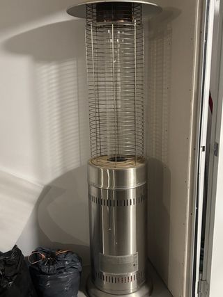 Estufa seta gas llama visible