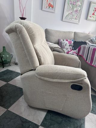 Butaca Relax Manuales Tela Beige/Marrón