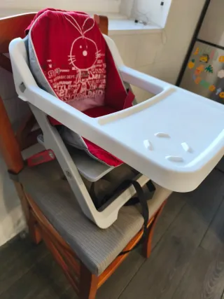 Trona de bebé con diseño de conejo y funda negra p