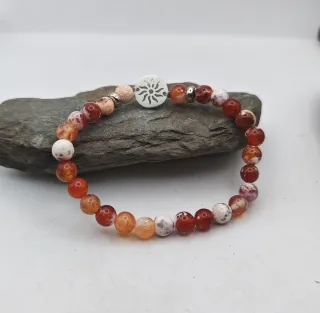Pulsera Ágatas de Fuego Naranja