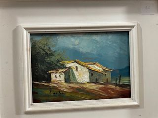 Preciosa pareja de óleos enmarcados