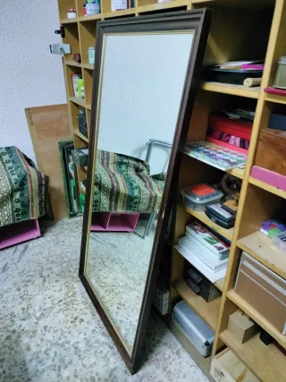 Espejo grande con marco madera y dorado