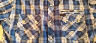 Camisa de cuadros azul y blanca Talla L
