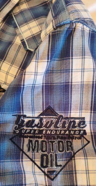 Camisa de cuadros azul y blanca Talla L