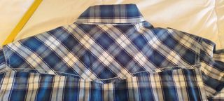 Camisa de cuadros azul y blanca Talla L