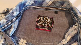 Camisa de cuadros azul y blanca Talla L