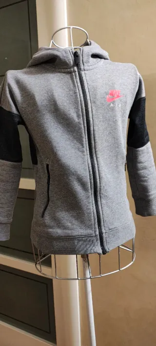Felpa bimbo Nike grigia con zip