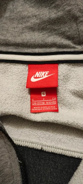 Felpa bimbo Nike grigia con zip