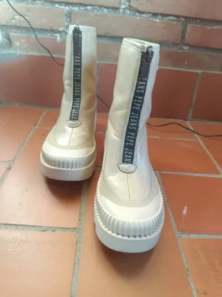 Botas Pepe Jeans Beige Cremallera