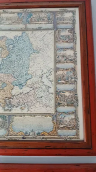 Cuadro Mapa Europa y Barco marcó muy bonito