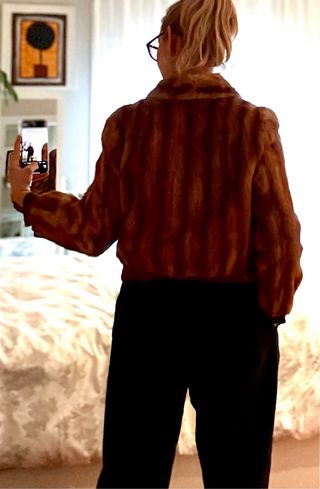 Elegante chaqueta vintage de pelo