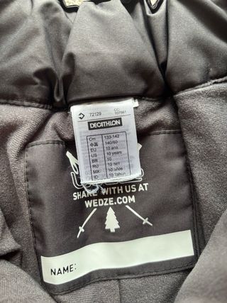 Pantalones de esquí negros Wedze talla 10años