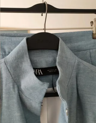 Traje Zara azul chaqueta y pantalón