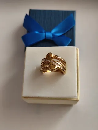 Dos anillos chapado de oro 18 k
