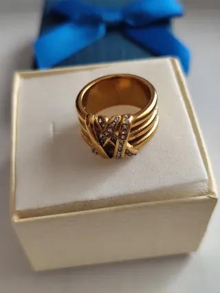 Dos anillos chapado de oro 18 k