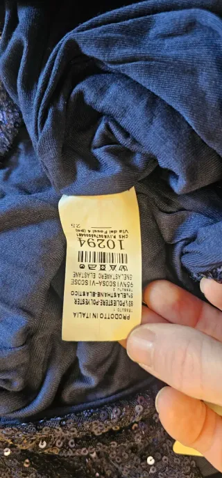 Top lentejuelas azul plateado talla única