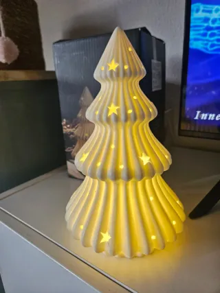 Árbol Cerámica LED Blanco/Dorado Nuevo