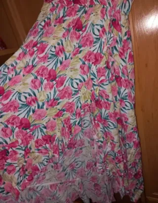 Vestido largo estampado floral rosa