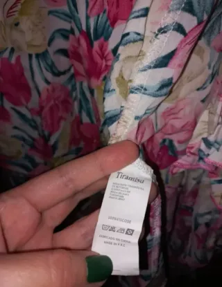 Vestido largo estampado floral rosa