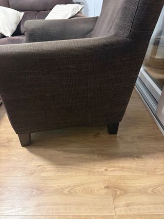 Sillón Ikea tela marrón