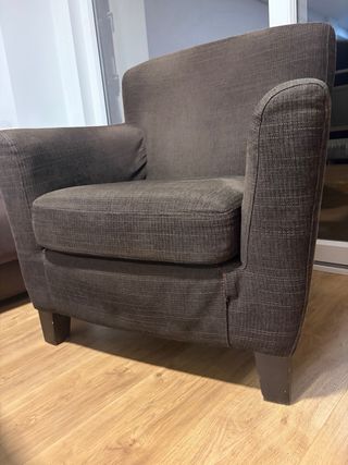 Sillón Ikea tela marrón