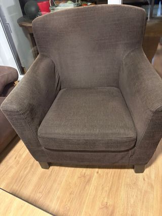 Sillón Ikea tela marrón