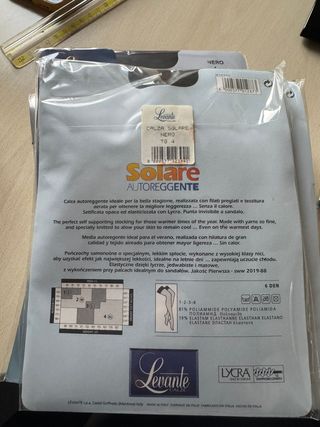 Autoreggenti Levante-Silca-Bombana Nero Taglia 4