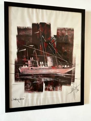 Miquel Ros Blasco Embarcació - Dipinto Firmato 1996