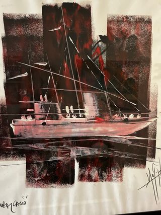 Miquel Ros Blasco Embarcació - Dipinto Firmato 1996