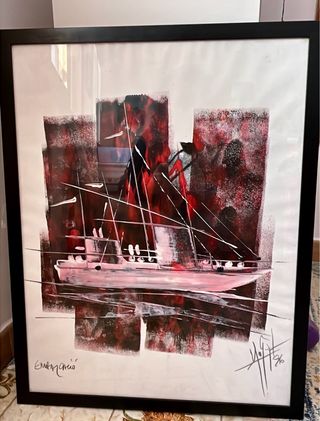 Miquel Ros Blasco Embarcació - Dipinto Firmato 1996