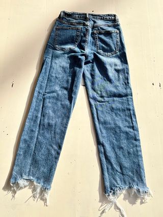 Jeans Donna Vintage Blu con Perline Tagli