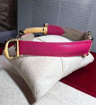 Reloj Cartier Tank Vermeil correa Fucsia