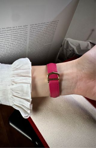 Reloj Cartier Tank Vermeil correa Fucsia