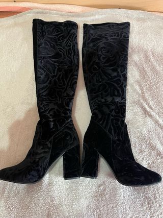 Botas altas terciopelo Heliā negras