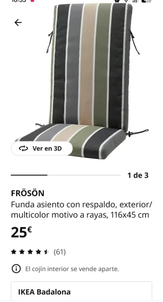 2 Fundas Cojín Asiento Exterior